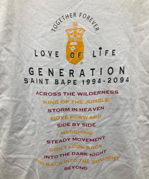 SAINT MICHAEL（セントマイケル）SAINT MICHAEL (セントマイケル) A BATHING APE (ア ベイシング エイプ) GENERATION BAPE SS TEE ホワイト サイズ:Ⅼの古着・服飾アイテム