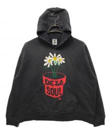 SAINT MICHAEL（セントマイケル）の古着「HOODIE DE LA SOUL」｜ブラック