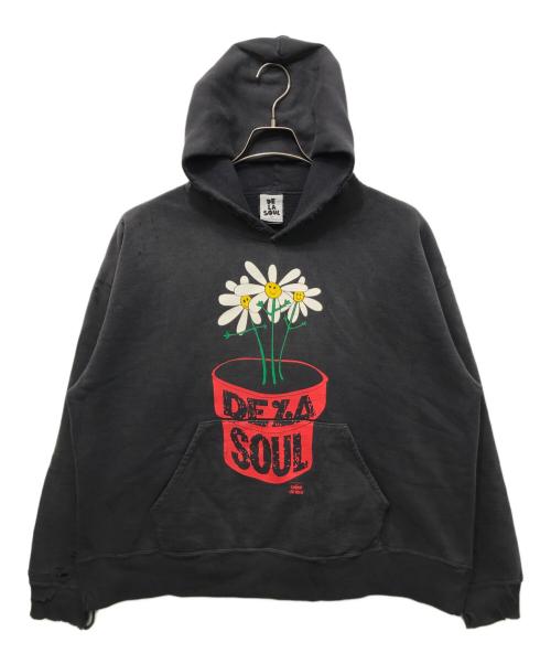 SAINT MICHAEL（セントマイケル）SAINT MICHAEL (セントマイケル) HOODIE DE LA SOUL ブラック サイズ:XLの古着・服飾アイテム