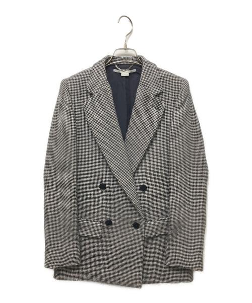 STELLA McCARTNEY（ステラマッカートニー）STELLA McCARTNEY (ステラマッカートニー) グレンチェックダブルブレスト ウールジャケット グレー サイズ:36の古着・服飾アイテム