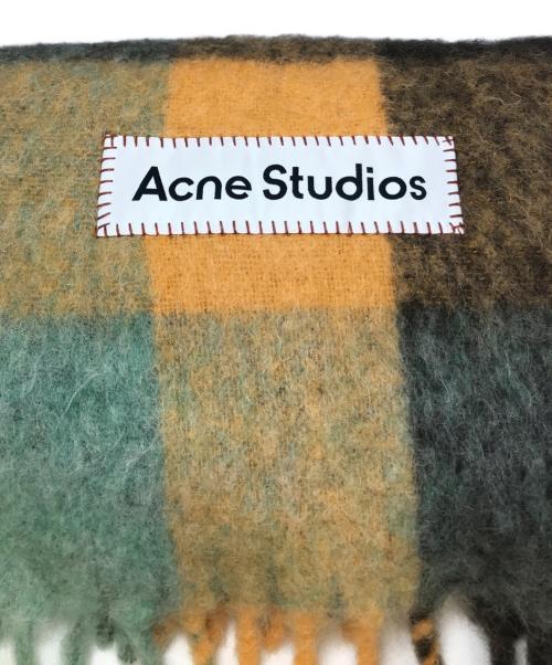 Acne studios（アクネ ストゥディオス）ACNE STUDIOS (アクネ ストゥディオス) モヘアチェックスカーフ ブラウン×オレンジの古着・服飾アイテム