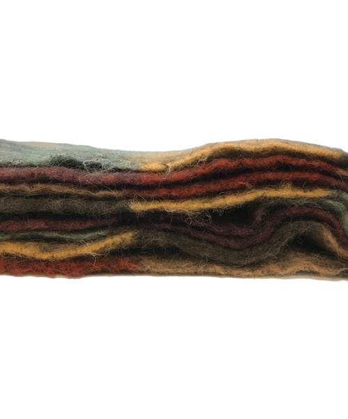 Acne studios（アクネ ストゥディオス）ACNE STUDIOS (アクネ ストゥディオス) モヘアチェックスカーフ ブラウン×オレンジの古着・服飾アイテム