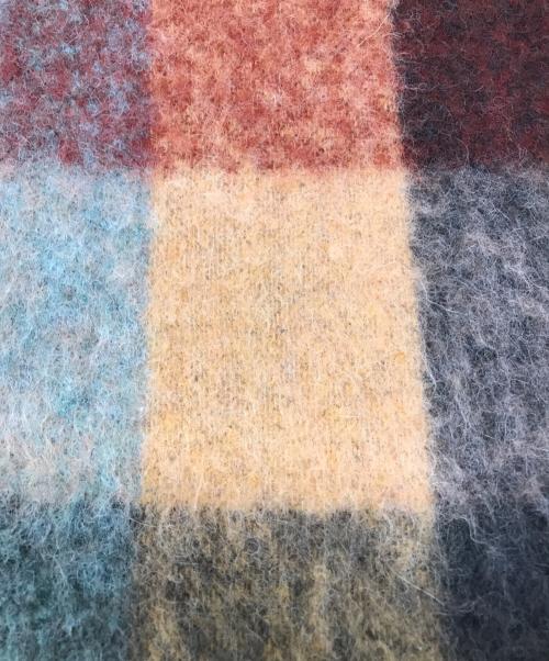 Acne studios（アクネ ストゥディオス）ACNE STUDIOS (アクネ ストゥディオス) モヘアチェックスカーフ ブラウン×オレンジの古着・服飾アイテム