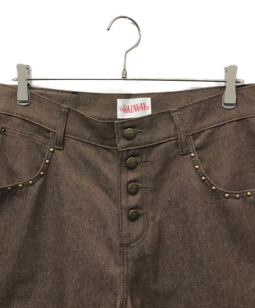 BADWAY（バッドウェイ）BADWAY (バッドウェイ) Leopard straight denim pants ブラウン サイズ:Lの古着・服飾アイテム