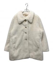 Lily Brown×MARY QUANT（リリーブラウン×マリークヮント）の古着「ビジューボタンミドルファーコート」｜ホワイト