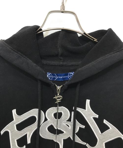 punkandyo（パンクアンドヨー）PUNKANDYO (パンクアンドヨー) ジップパーカー ブラック サイズ:XLの古着・服飾アイテム