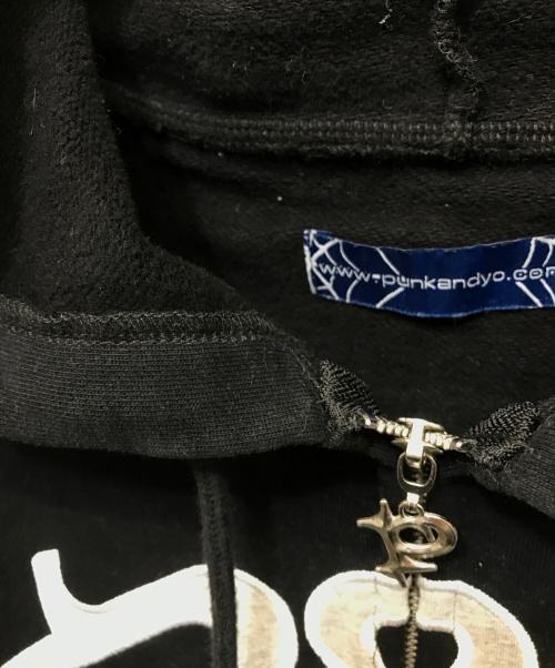 punkandyo（パンクアンドヨー）PUNKANDYO (パンクアンドヨー) ジップパーカー ブラック サイズ:XLの古着・服飾アイテム