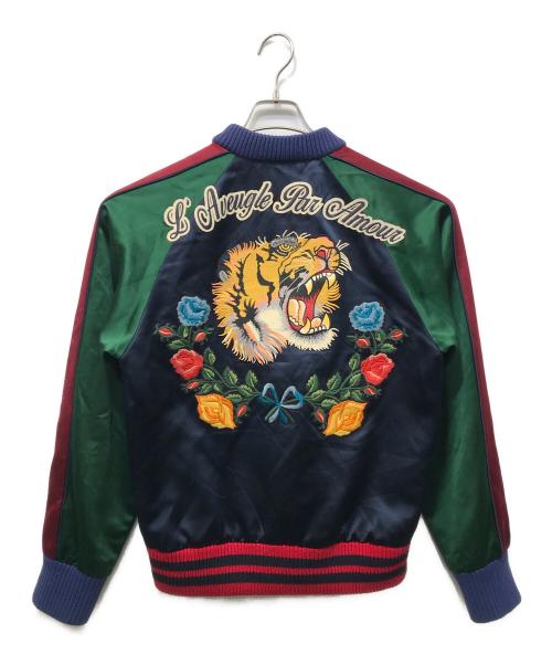 GUCCI（グッチ）GUCCI (グッチ) タイガー刺繍スカジャン ブルー サイズ:SIZE 48の古着・服飾アイテム