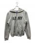 Champion（チャンピオン）の古着「ARMYプリント 青刺繍 ジップパーカー」｜グレー