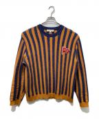 maison kitsuneメゾンキツネ）の古着「STRIPED COMFORT JUMPER ニット」｜オレンジ×ネイビー