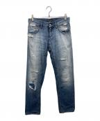 DOLCE & GABBANAドルチェ＆ガッバーナ）の古着「リペア加工デニムパンツ」｜インディゴ