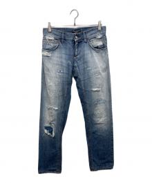 DOLCE & GABBANA（ドルチェ＆ガッバーナ）の古着「リペア加工デニムパンツ」｜インディゴ