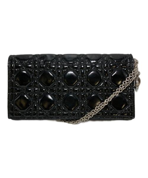 Christian Dior（クリスチャン ディオール）Christian Dior (クリスチャン ディオール) カナージュ エナメル チェーンショルダーバッグ ブラックの古着・服飾アイテム