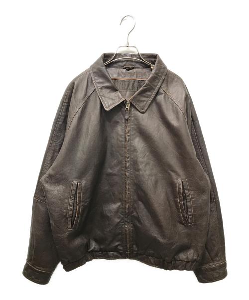 ST JOHN'S BAY（セントジョンズベイ）ST JOHN'S BAY (セントジョンズベイ) レザースイングトップ ブラウン サイズ:XLの古着・服飾アイテム
