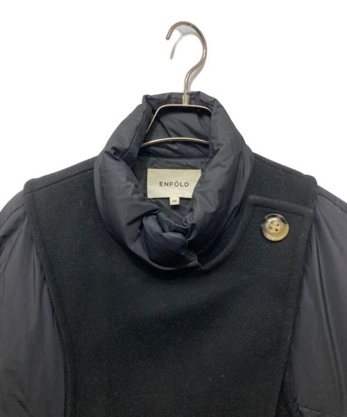 ENFOLD（エンフォルド）ENFOLD (エンフォルド) MELTON×DOWN COAT ブラック サイズ:38の古着・服飾アイテム