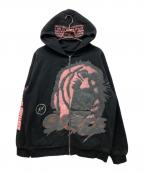 cactus jack×FRAGMENT DESIGNカクタス・ジャック×フラグメントデザイン）の古着「Sunrise Zip Up Sweat Hoodie」｜ブラック