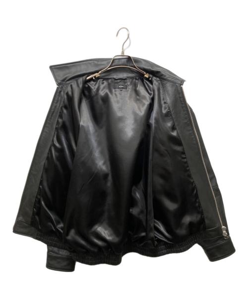 BEAMS（ビームス）BEAMS (ビームス) ワイドフィット 4ポケット レザー ブルゾン ブラック サイズ:Sの古着・服飾アイテム