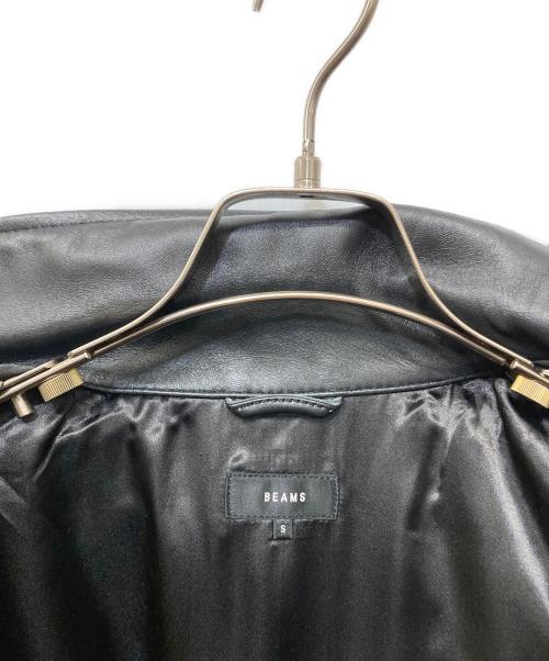 BEAMS（ビームス）BEAMS (ビームス) ワイドフィット 4ポケット レザー ブルゾン ブラック サイズ:Sの古着・服飾アイテム