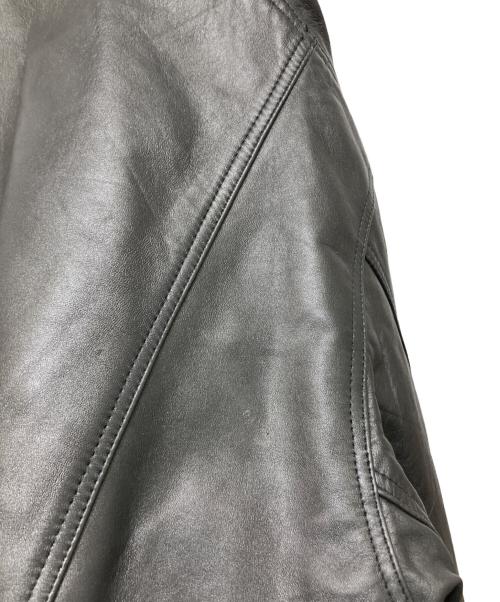 BEAMS（ビームス）BEAMS (ビームス) ワイドフィット 4ポケット レザー ブルゾン ブラック サイズ:Sの古着・服飾アイテム