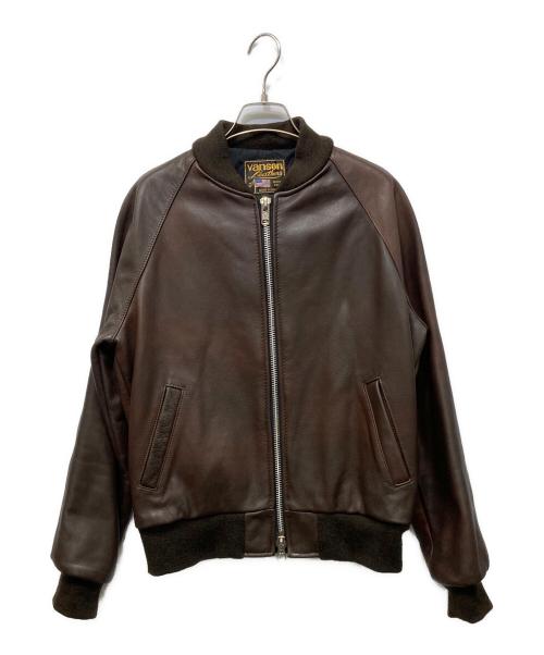 VANSON（バンソン）VANSON (バンソン) TJV レザースタジャン ブラウン サイズ:38の古着・服飾アイテム