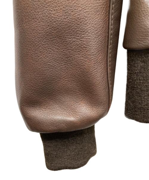 VANSON（バンソン）VANSON (バンソン) TJV レザースタジャン ブラウン サイズ:38の古着・服飾アイテム