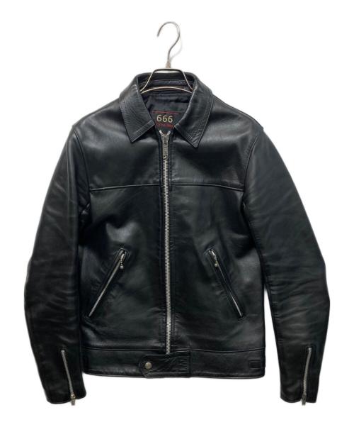 666（666）666 (666) LJM-9 シングルライダースジャケット ブラック サイズ:34の古着・服飾アイテム