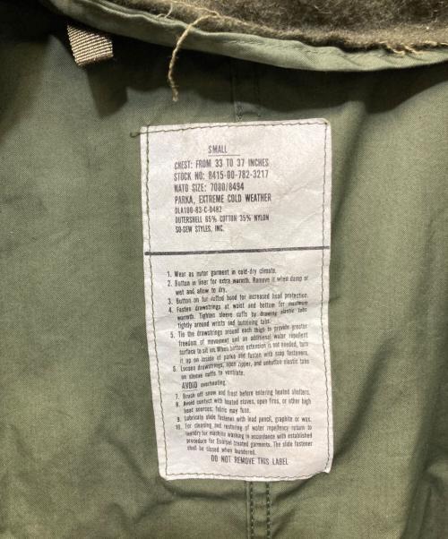 US ARMY（ユーエスアーミー）US ARMY (ユーエスアーミー) Ｍ-65 フィッシュテールパーカー(フード付) オリーブ サイズ:Sの古着・服飾アイテム