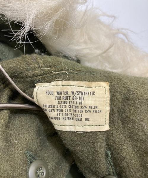 US ARMY（ユーエスアーミー）US ARMY (ユーエスアーミー) Ｍ-65 フィッシュテールパーカー(フード付) オリーブ サイズ:Sの古着・服飾アイテム
