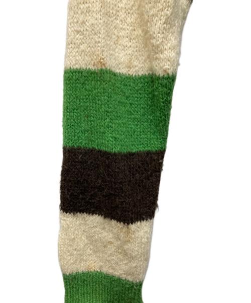 doublet（ダブレット）doublet (ダブレット) ZIP UP STRIPE CARDIGAN アイボリー×グリーン サイズ:Mの古着・服飾アイテム