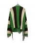 doublet (ダブレット) ZIP UP STRIPE CARDIGAN アイボリー×グリーン サイズ:M：15000円