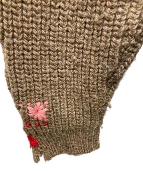 doublet（ダブレット）doublet (ダブレット) DARNING CUT OFF DRIVERS KNITWEAR ベージュ サイズ:Lの古着・服飾アイテム