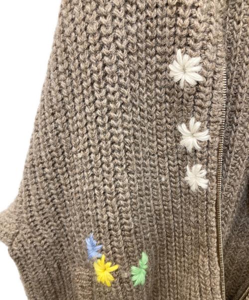 doublet（ダブレット）doublet (ダブレット) DARNING CUT OFF DRIVERS KNITWEAR ベージュ サイズ:Lの古着・服飾アイテム