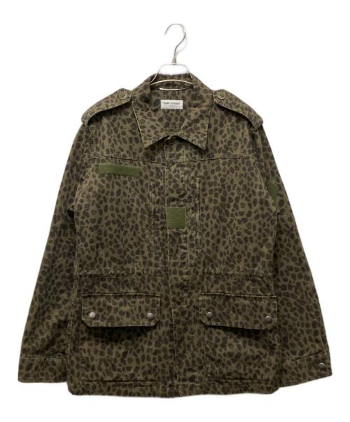 Saint Laurent Paris（サンローランパリ）Saint Laurent Paris (サンローランパリ) レオパードミリタリージャケット カーキ サイズ:46の古着・服飾アイテム