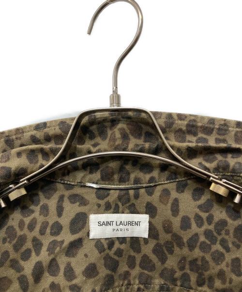 Saint Laurent Paris（サンローランパリ）Saint Laurent Paris (サンローランパリ) レオパードミリタリージャケット カーキ サイズ:46の古着・服飾アイテム