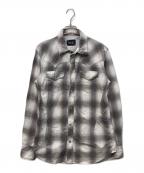 NUMBER (N)INEナンバーナイン）の古着「オンブレチェック ウエスタンシャツ」｜グレー