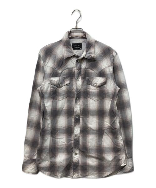 NUMBER (N)INE（ナンバーナイン）NUMBER (N)INE (ナンバーナイン) オンブレチェック ウエスタンシャツ グレー サイズ:3の古着・服飾アイテム