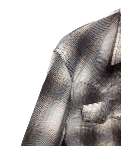 NUMBER (N)INE（ナンバーナイン）NUMBER (N)INE (ナンバーナイン) オンブレチェック ウエスタンシャツ グレー サイズ:3の古着・服飾アイテム