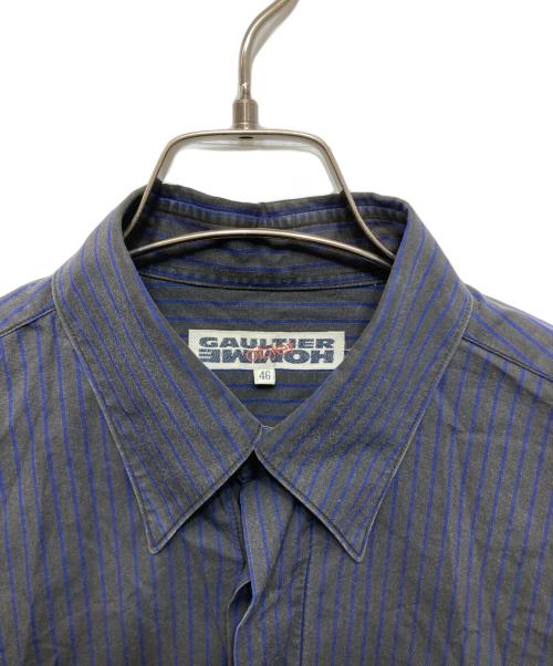 GAULTIER HOMME（ゴルティエオム）GAULTIER HOMME (ゴルティエオム) ストライプシャツ グレー サイズ:46の古着・服飾アイテム