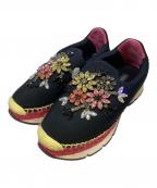 DOLCE & GABBANAドルチェ＆ガッバーナ）の古着「フラワービジュー ローカットスニーカー」｜ブラック