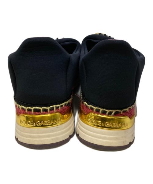 DOLCE & GABBANA（ドルチェ＆ガッバーナ）DOLCE & GABBANA (ドルチェ＆ガッバーナ) フラワービジュー ローカットスニーカー ブラック サイズ:不明の古着・服飾アイテム