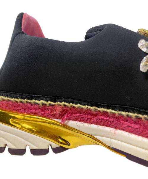DOLCE & GABBANA（ドルチェ＆ガッバーナ）DOLCE & GABBANA (ドルチェ＆ガッバーナ) フラワービジュー ローカットスニーカー ブラック サイズ:不明の古着・服飾アイテム