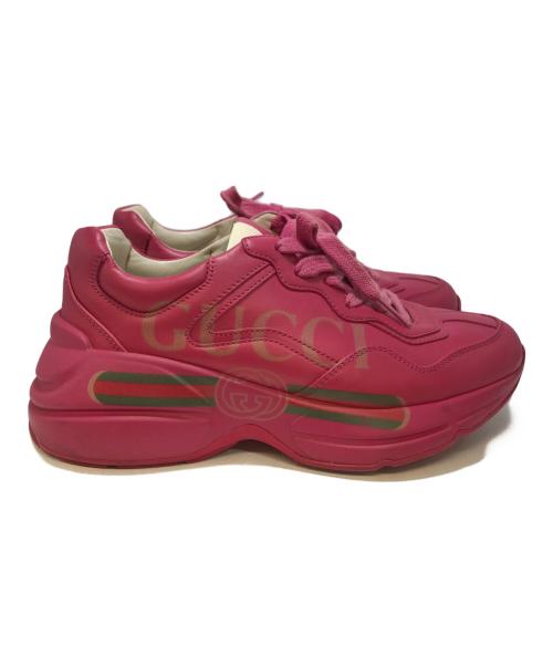 GUCCI（グッチ）GUCCI (グッチ) ライトンシェリーラインスニーカー ピンク サイズ:35の古着・服飾アイテム