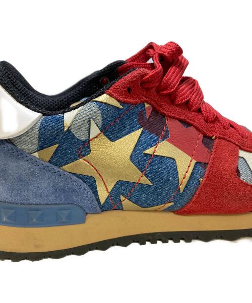 VALENTINO（ヴァレンティノ）VALENTINO (ヴァレンティノ) カムスターズロックランナー レッド×インディゴ サイズ:35 1/2の古着・服飾アイテム