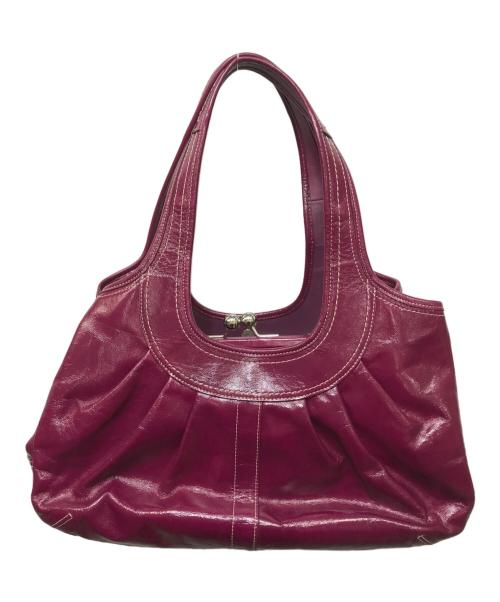 COACH（コーチ）COACH (コーチ) エルゴ パテントサッチェルバッグ パープルの古着・服飾アイテム