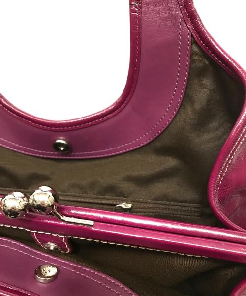 COACH（コーチ）COACH (コーチ) エルゴ パテントサッチェルバッグ パープルの古着・服飾アイテム