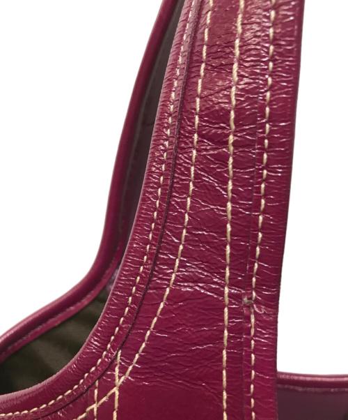 COACH（コーチ）COACH (コーチ) エルゴ パテントサッチェルバッグ パープルの古着・服飾アイテム