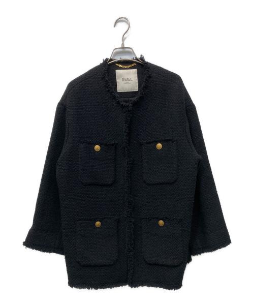 journal standard L'essage（ジャーナルスタンダード レサージュ）journal standard L'essage (ジャーナルスタンダード レサージュ) GIOLICAツイード BIGジャケット ブラック サイズ:FREEの古着・服飾アイテム