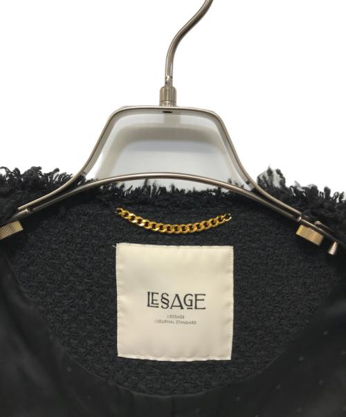 journal standard L'essage（ジャーナルスタンダード レサージュ）journal standard L'essage (ジャーナルスタンダード レサージュ) GIOLICAツイード BIGジャケット ブラック サイズ:FREEの古着・服飾アイテム