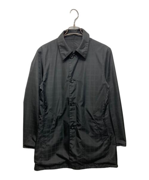 BURBERRY BLACK LABEL（バーバリーブラックレーベル）BURBERRY BLACK LABEL (バーバリーブラックレーベル) チェックリバーシブルステンカラーコート ブラック サイズ:Mの古着・服飾アイテム