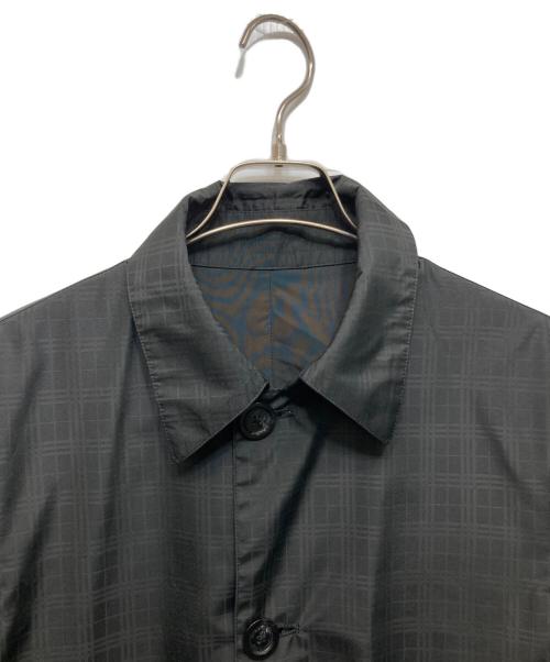 BURBERRY BLACK LABEL（バーバリーブラックレーベル）BURBERRY BLACK LABEL (バーバリーブラックレーベル) チェックリバーシブルステンカラーコート ブラック サイズ:Mの古着・服飾アイテム